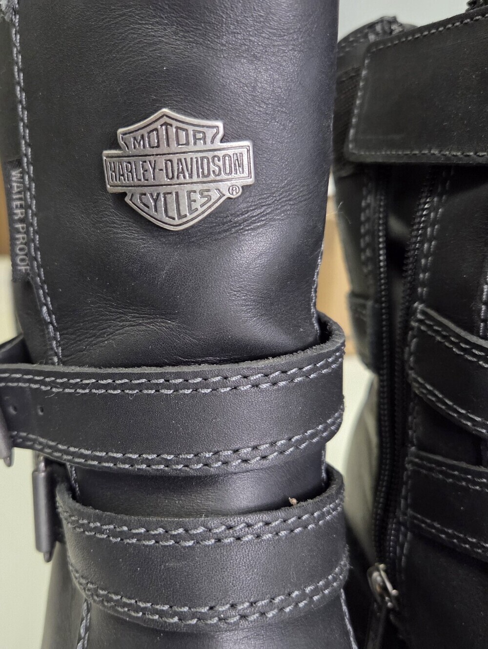 Harley-Davidson Womens Brinser Black Waterproof Motorcycle Boots Size 7.5 - Picture 4 of 10